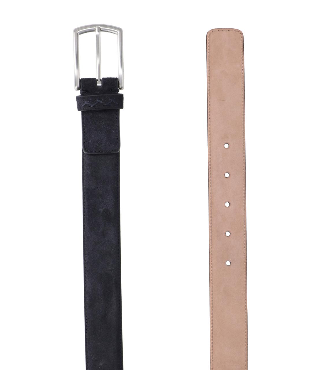 ZEGNA Темно-синий замшевый ремень, фото 2