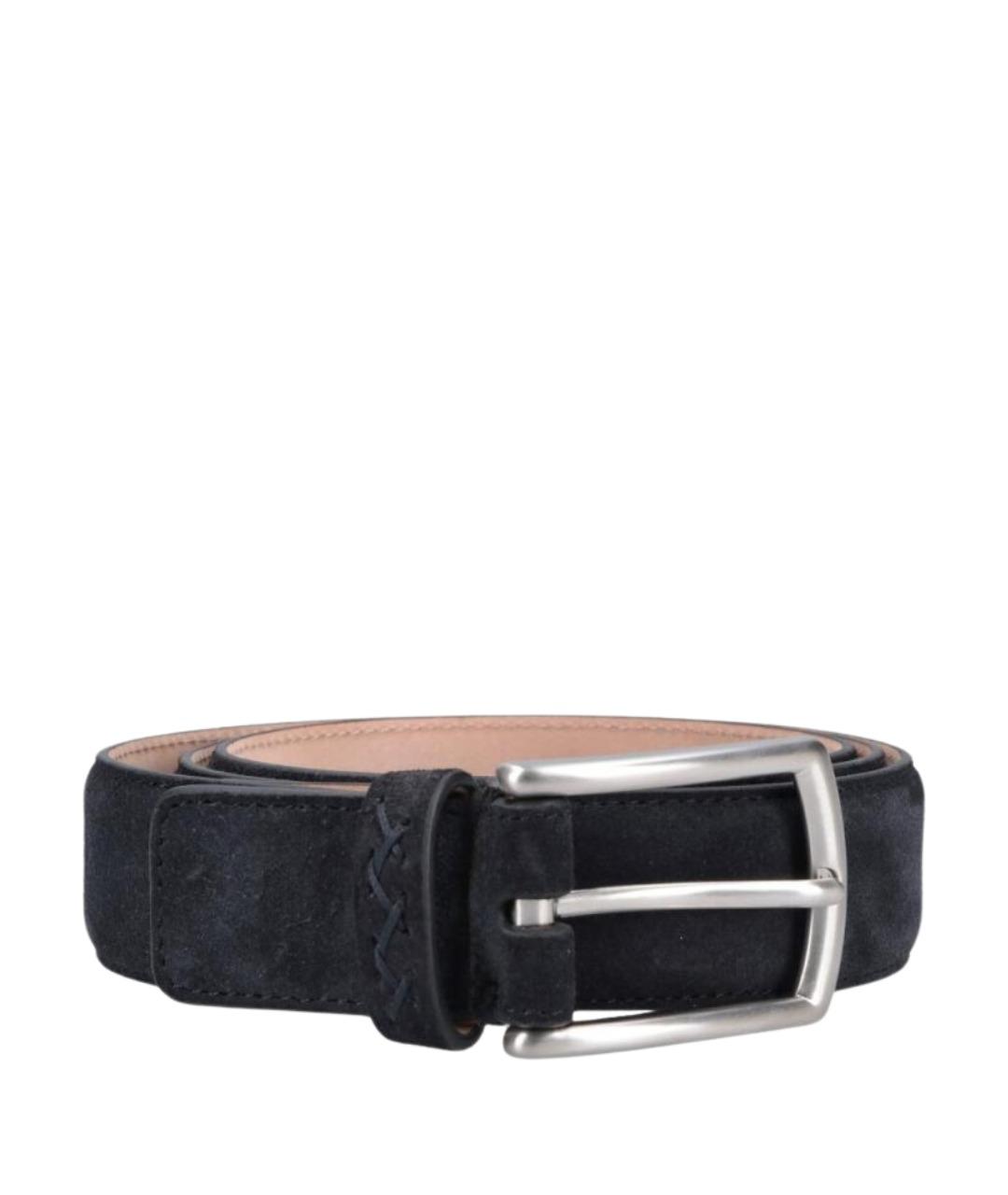 ZEGNA Темно-синий замшевый ремень, фото 1