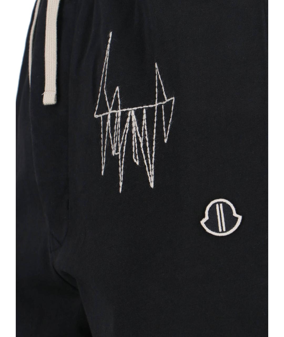 MONCLER Черные хлопковые прямые брюки, фото 4