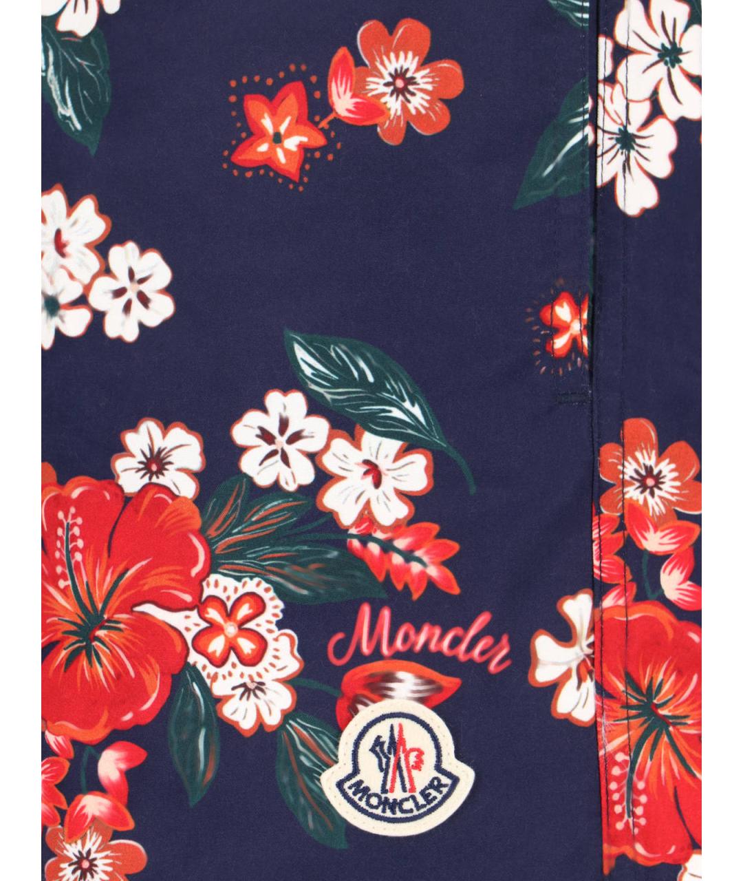MONCLER Синие полиэстеровые шорты, фото 4