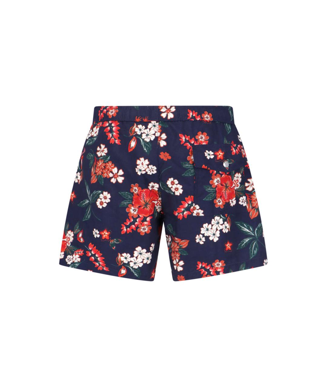 MONCLER Синие полиэстеровые шорты, фото 2