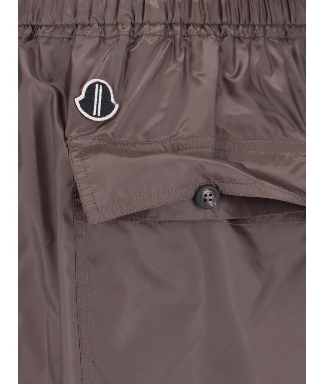 MONCLER Коричневые полиэстеровые шорты, фото 4