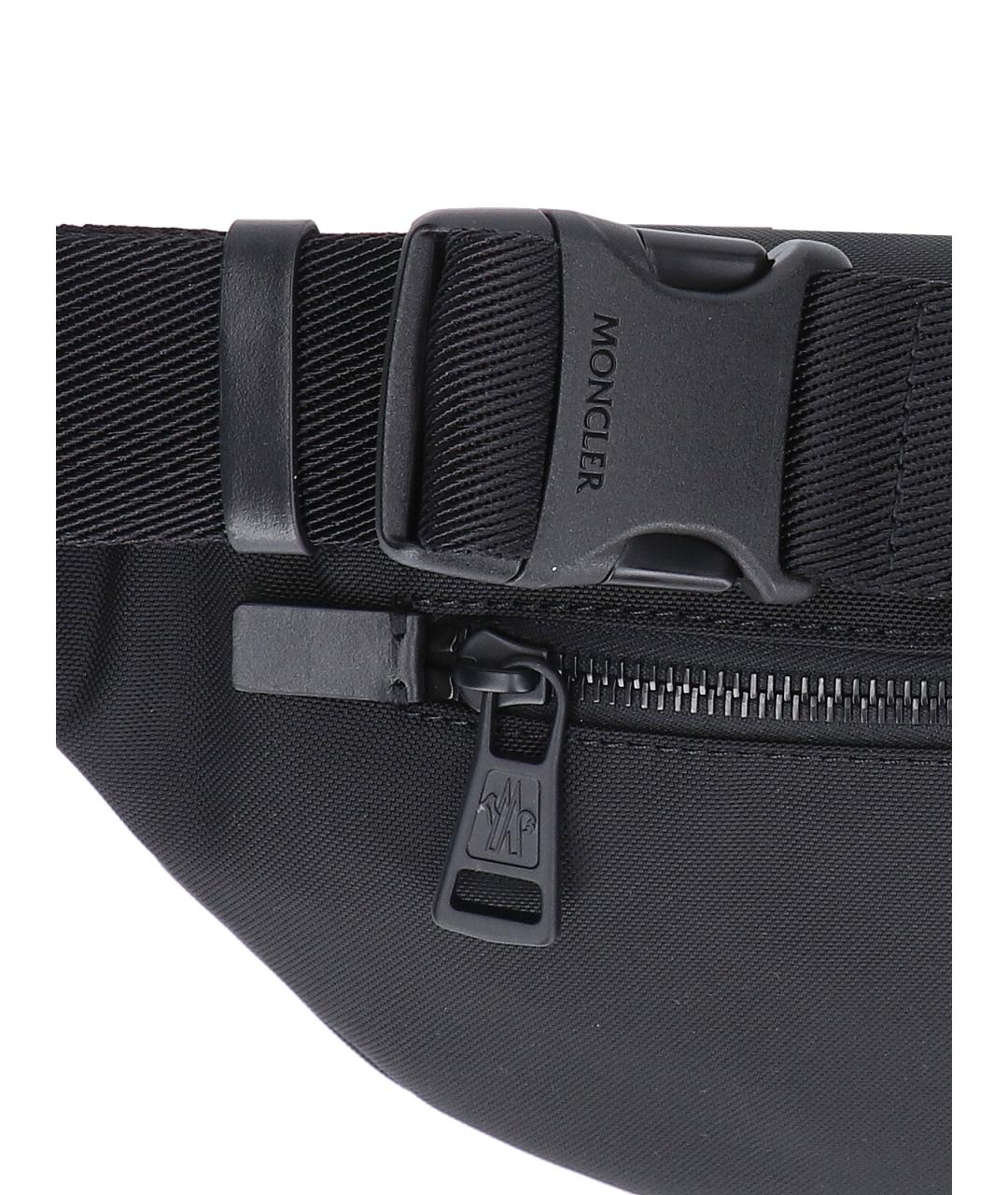 MONCLER Черная тканевая поясная сумка, фото 5