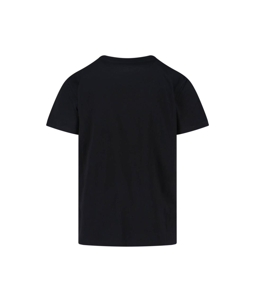 MONCLER Черная хлопковая футболка, фото 2