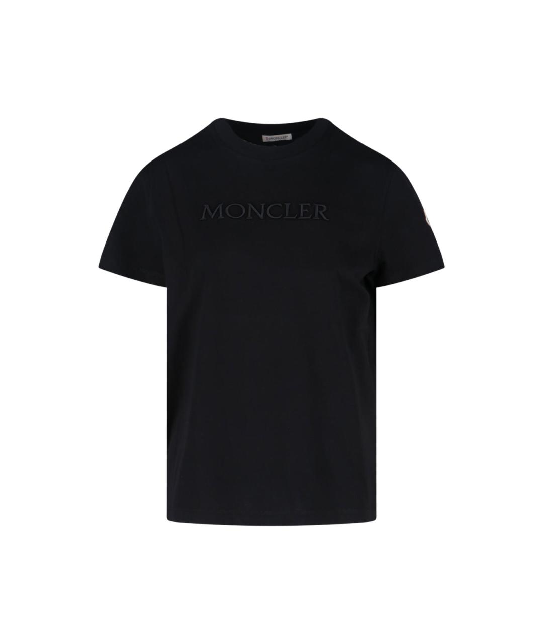 MONCLER Черная хлопковая футболка, фото 1