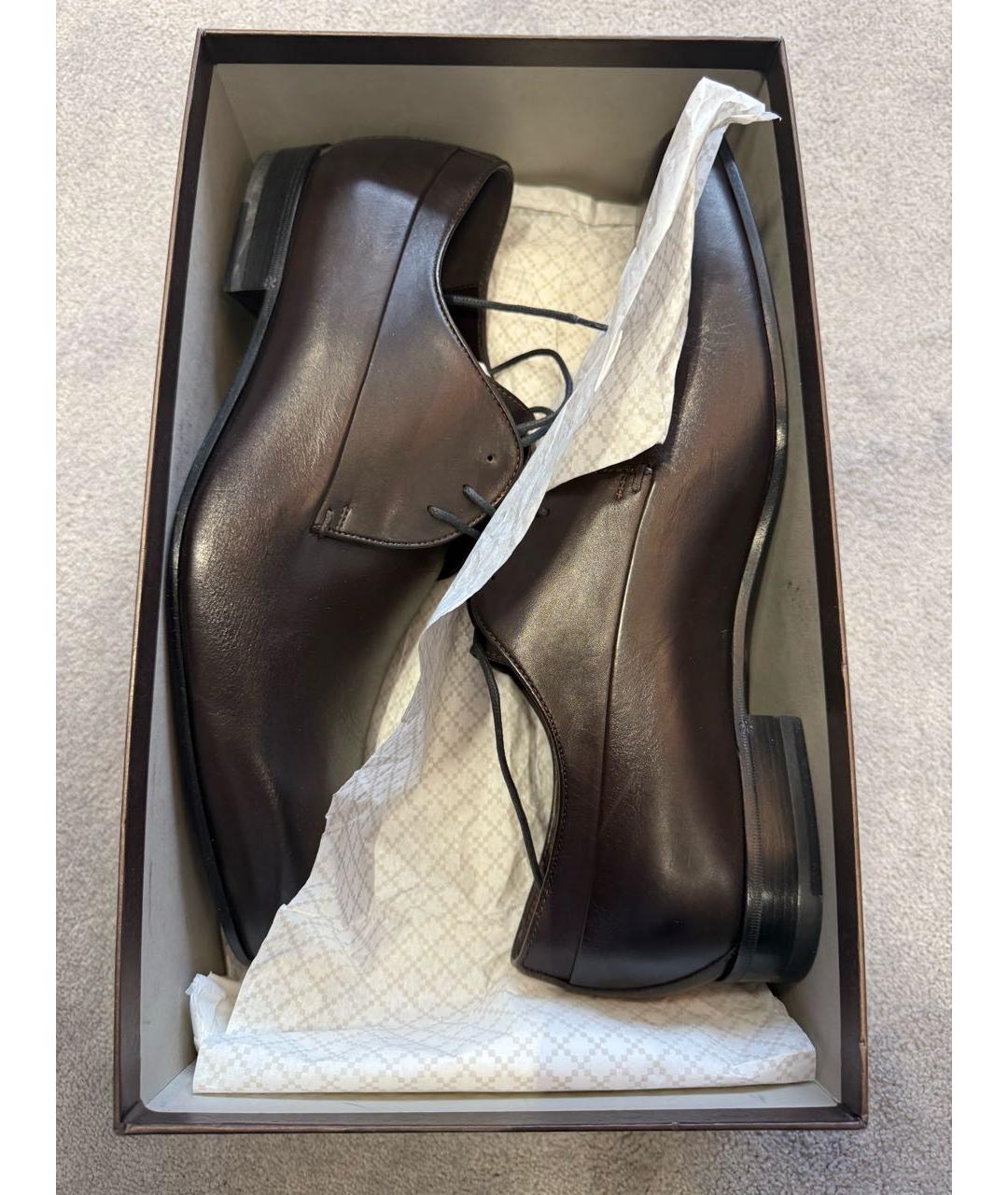 GUCCI Коричневые кожаные туфли, фото 6