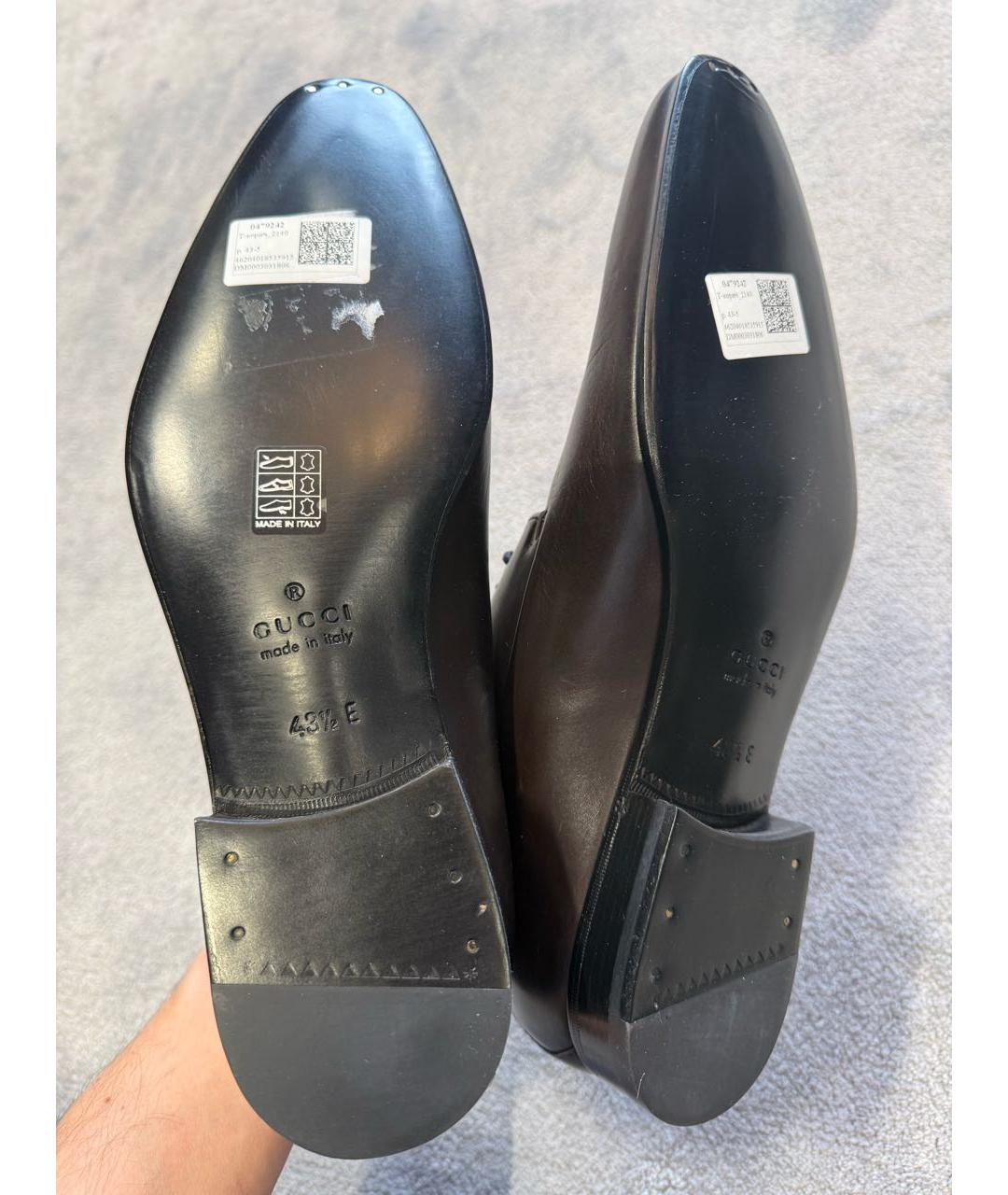 GUCCI Коричневые кожаные туфли, фото 5