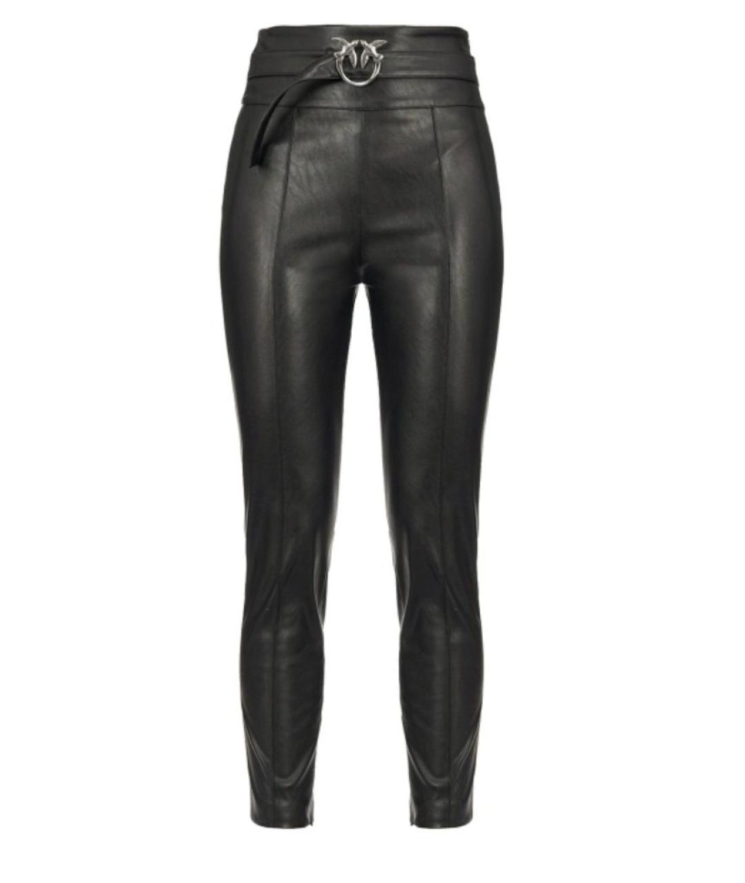 PINKO Черные полиэстеровые брюки узкие, фото 6