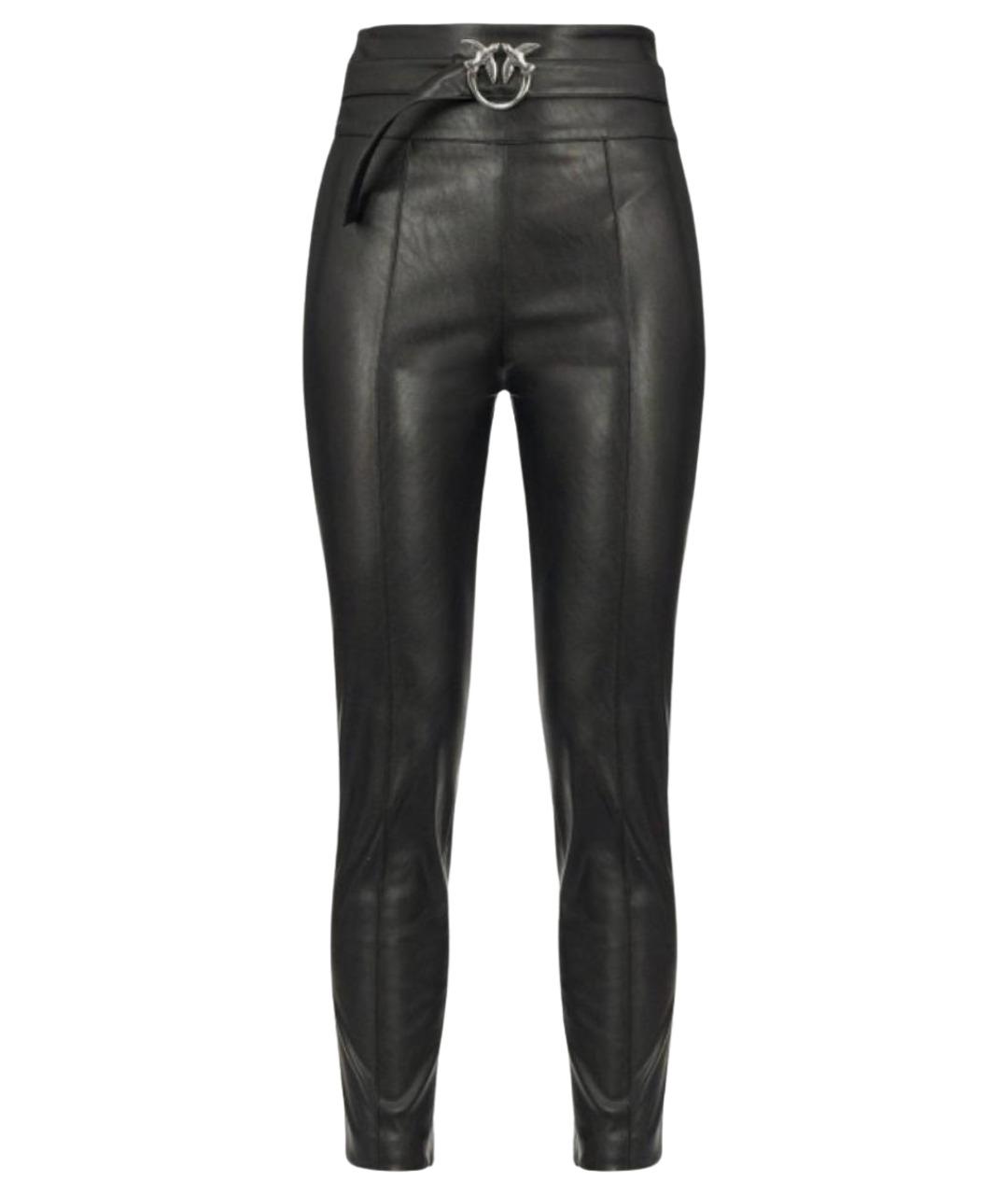 PINKO Черные полиэстеровые брюки узкие, фото 1