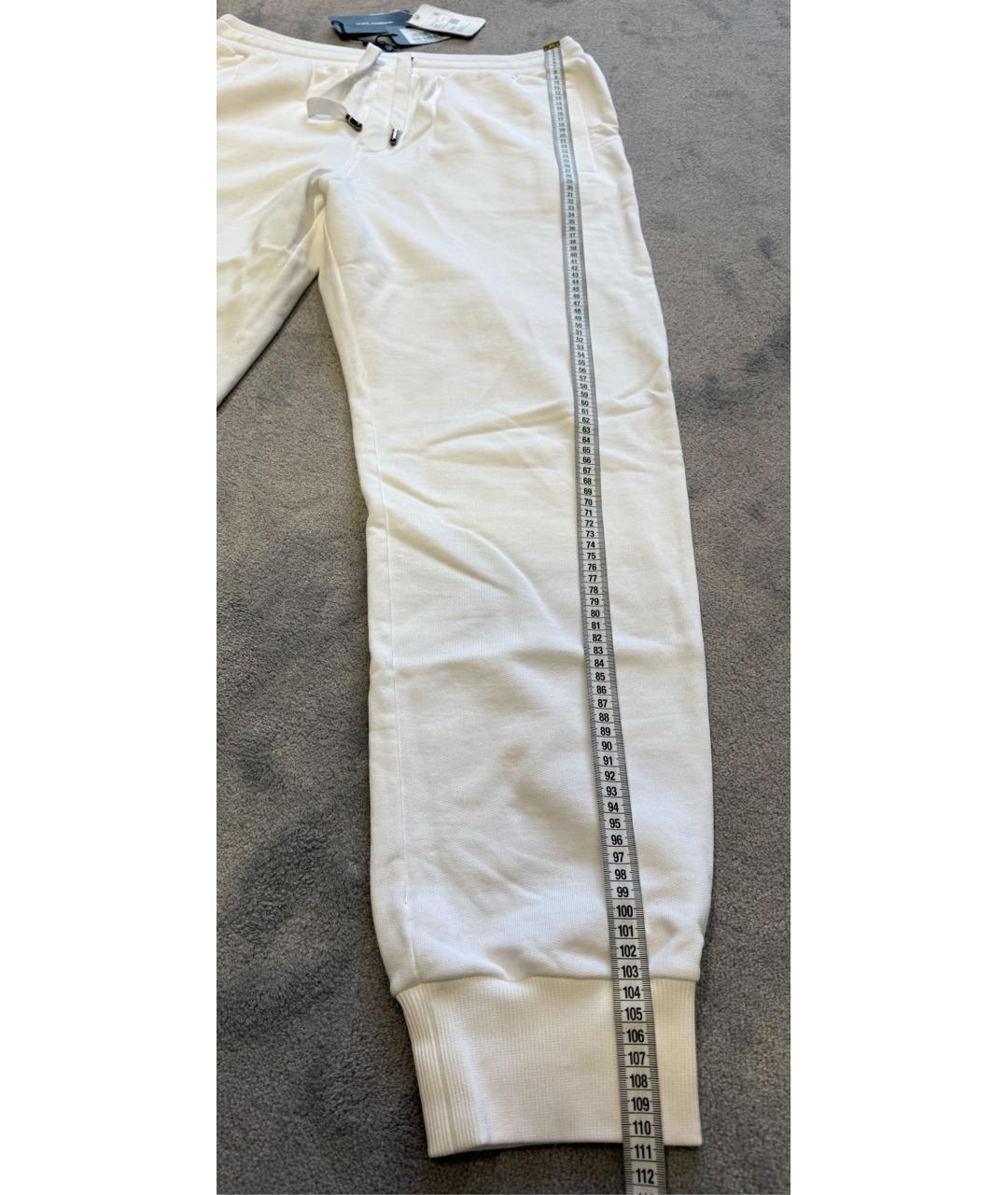 DOLCE&GABBANA Белые хлопко-эластановые повседневные брюки, фото 6