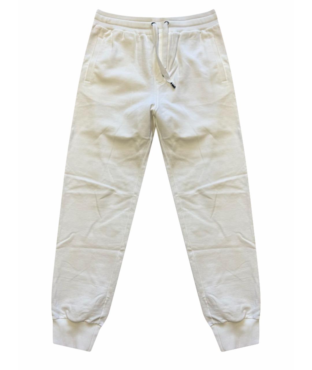 DOLCE&GABBANA Белые хлопко-эластановые повседневные брюки, фото 1