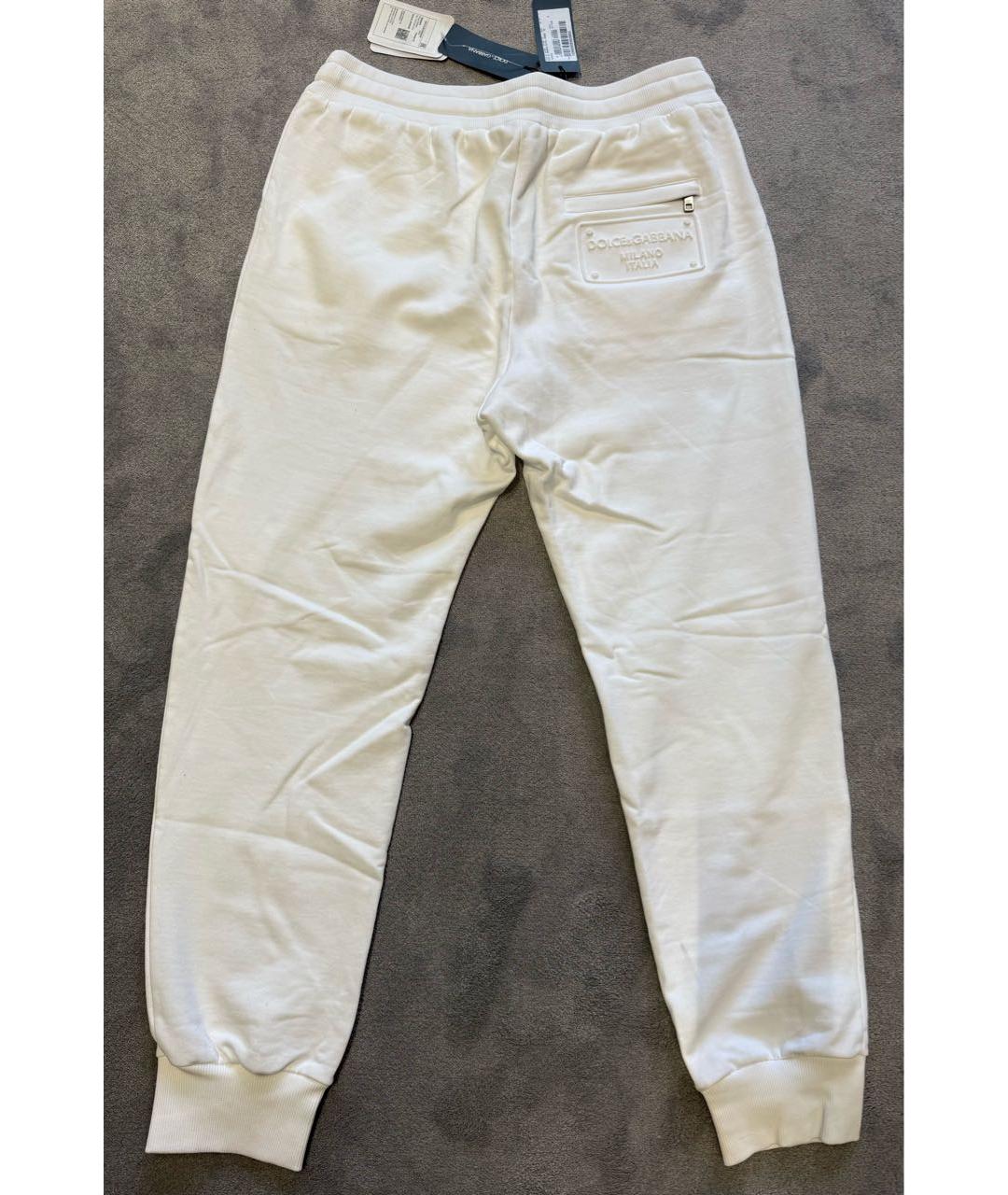 DOLCE&GABBANA Белые хлопко-эластановые повседневные брюки, фото 2
