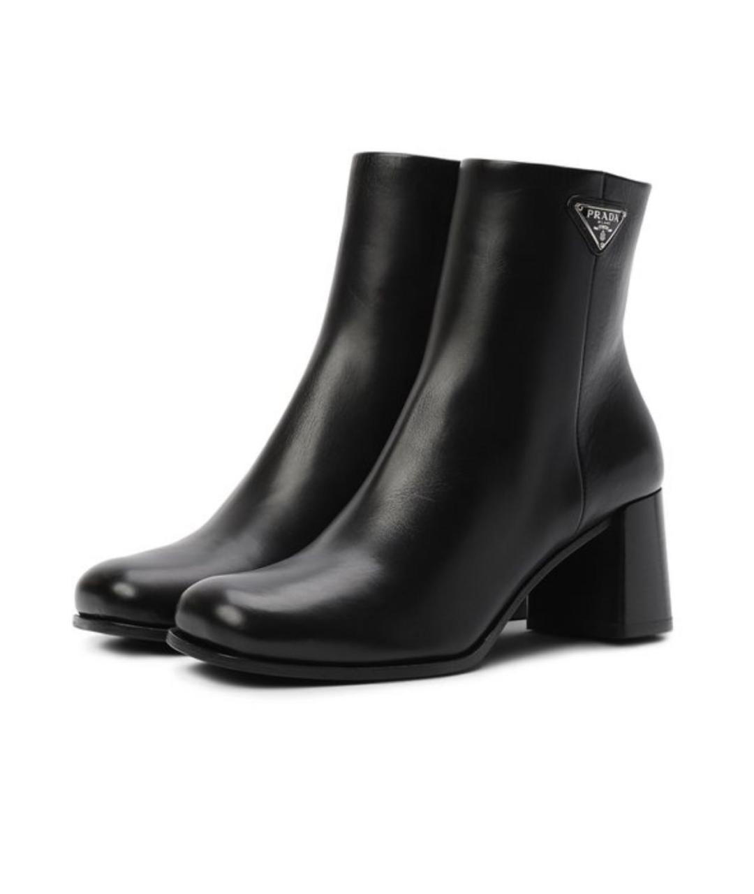 PRADA Черные кожаные ботильоны, фото 2