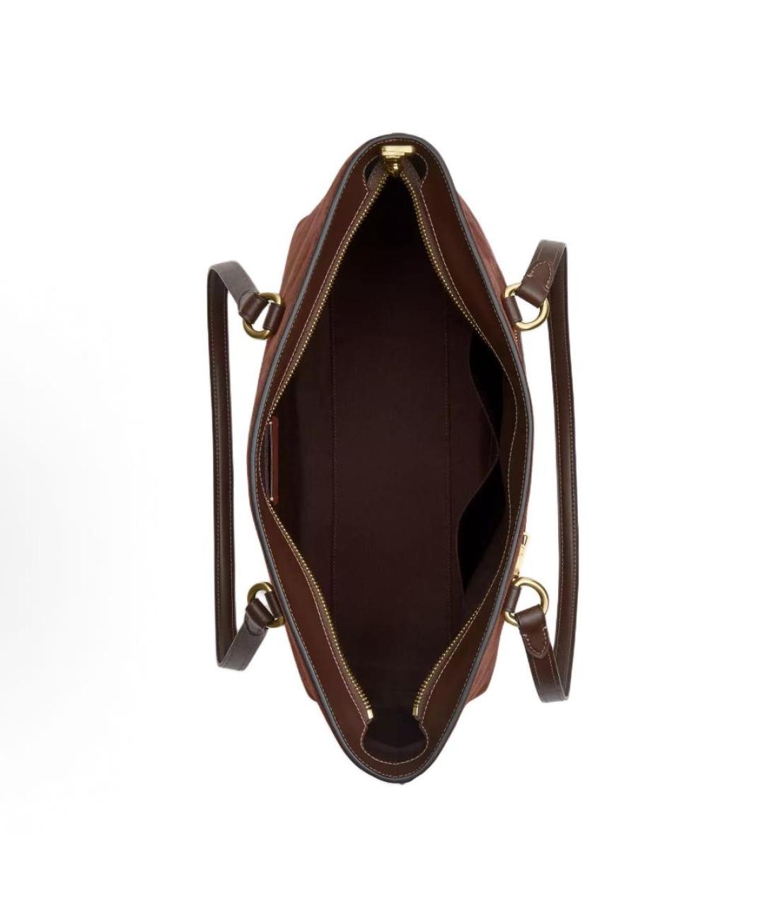 COACH Коричневая замшевая сумка тоут, фото 3