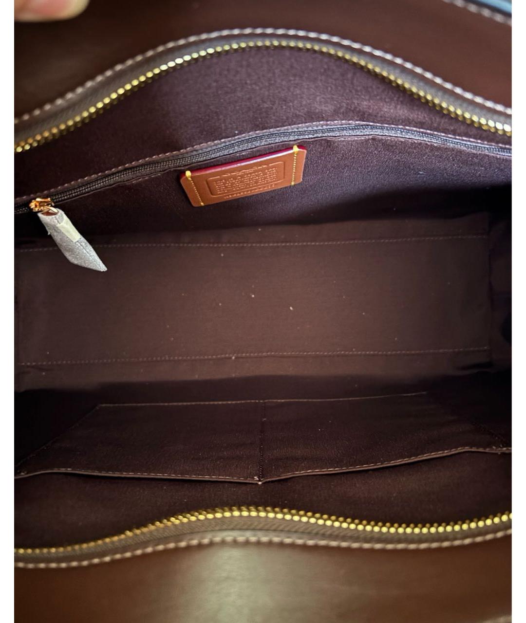 COACH Коричневая замшевая сумка тоут, фото 6