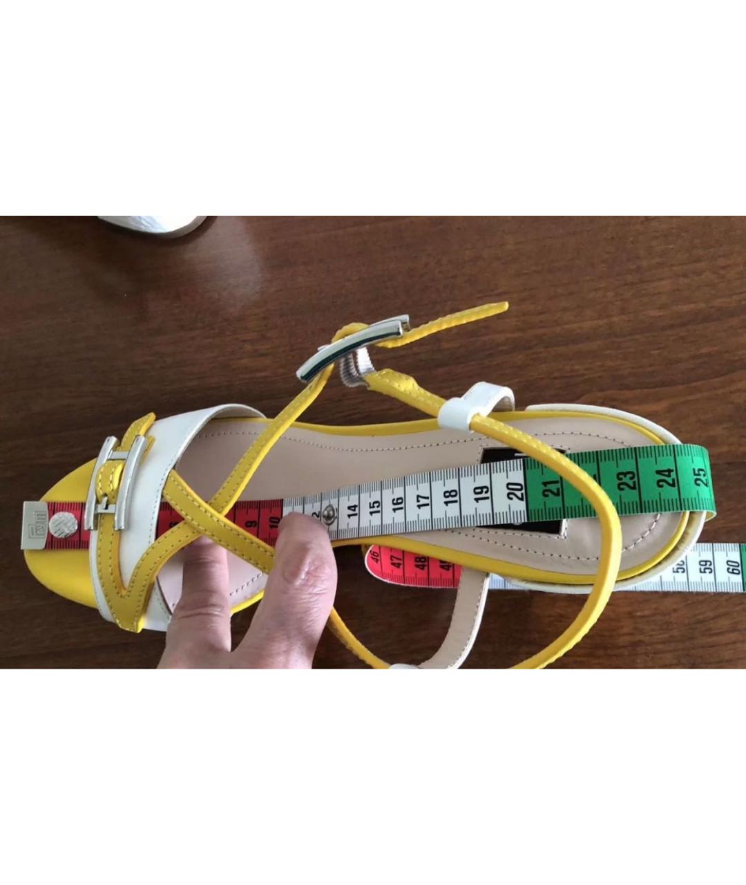 rodo Желтые кожаные босоножки, фото 5