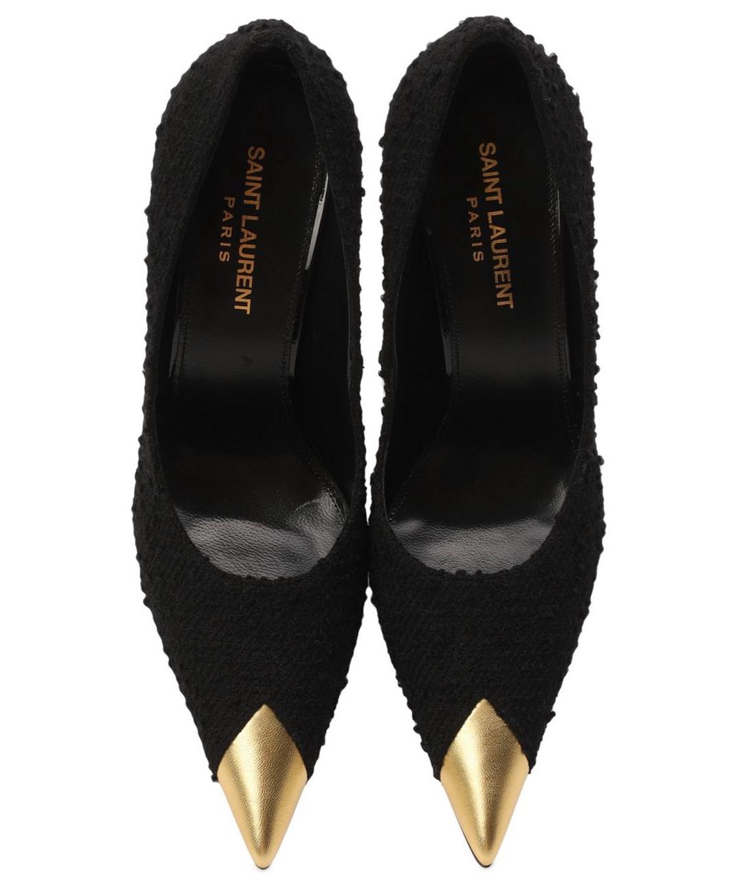 SAINT LAURENT Черные текстильные туфли, фото 3