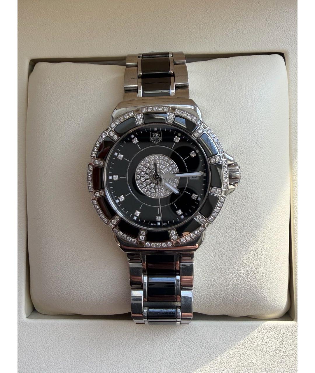 TAG HEUER Черные металлические часы, фото 5