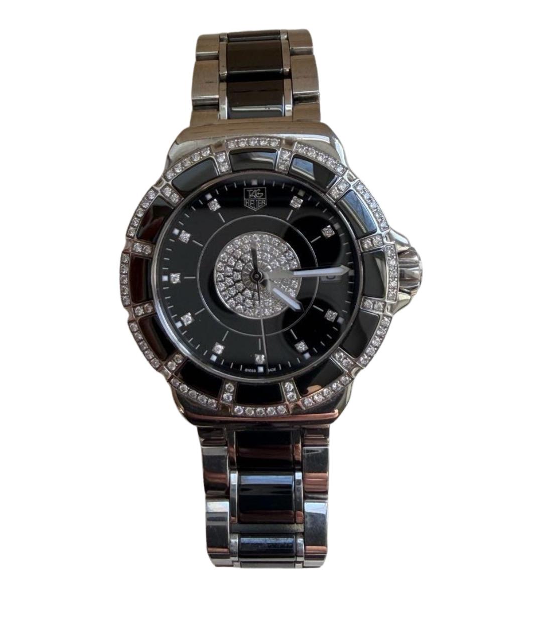 TAG HEUER Черные металлические часы, фото 1