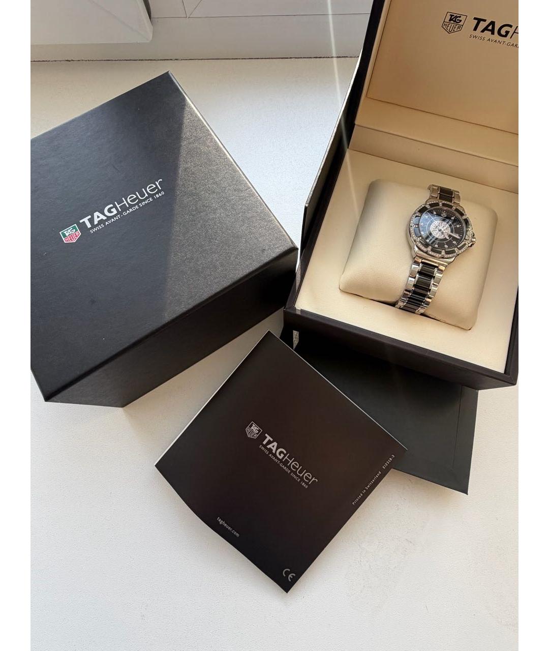 TAG HEUER Черные металлические часы, фото 4