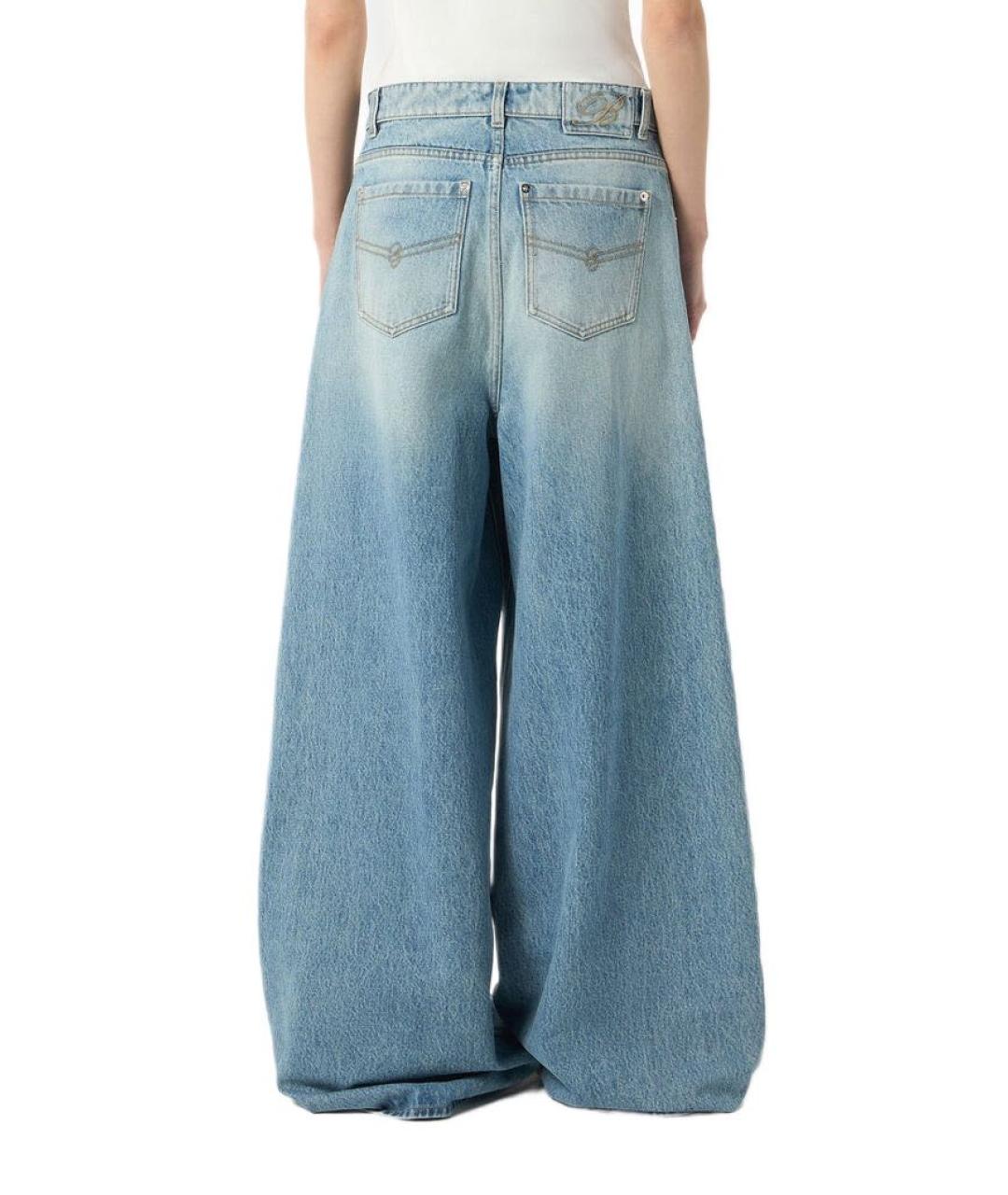 BLUMARINE Голубые хлопковые джинсы клеш, фото 3