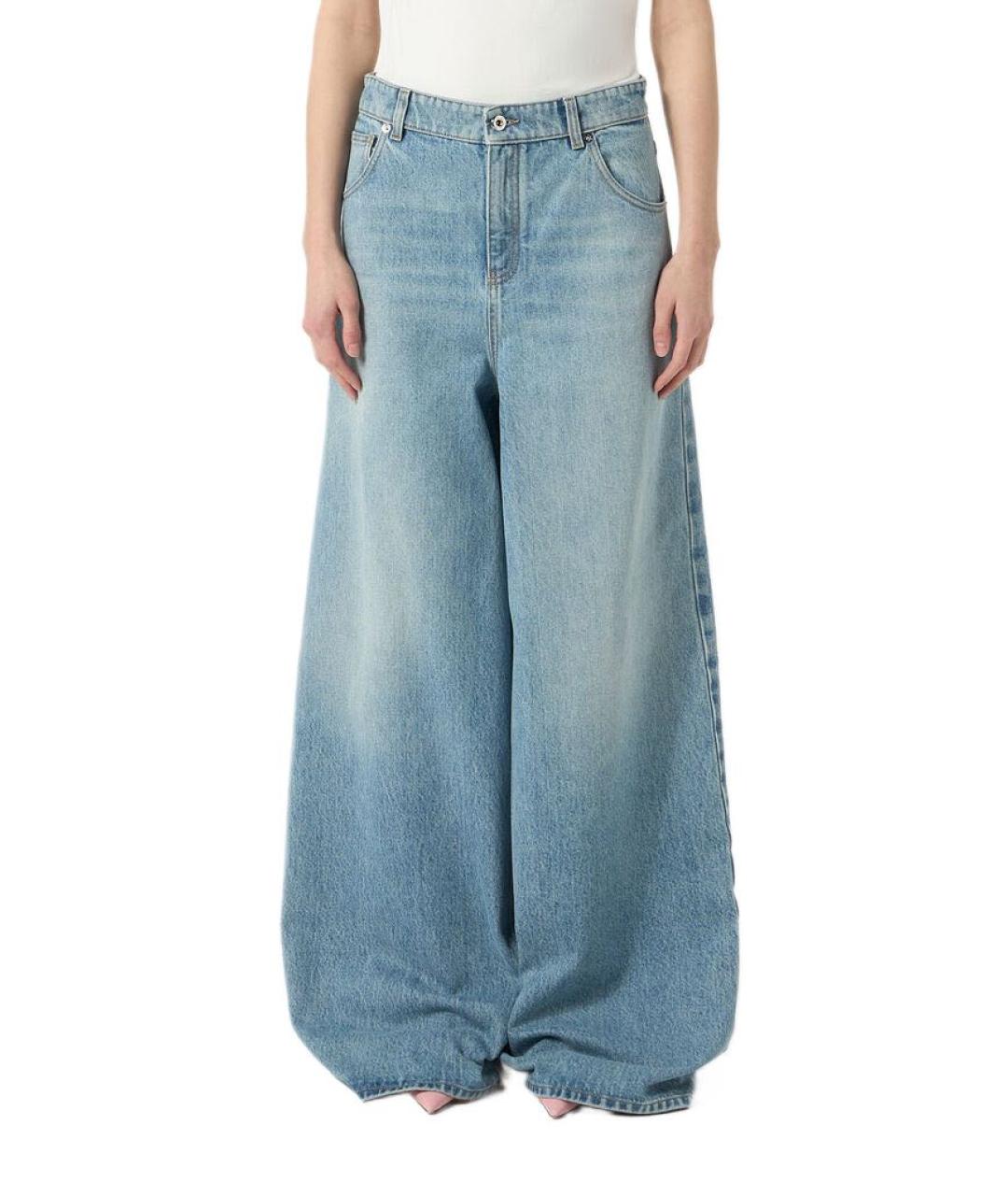 BLUMARINE Голубые хлопковые джинсы клеш, фото 2