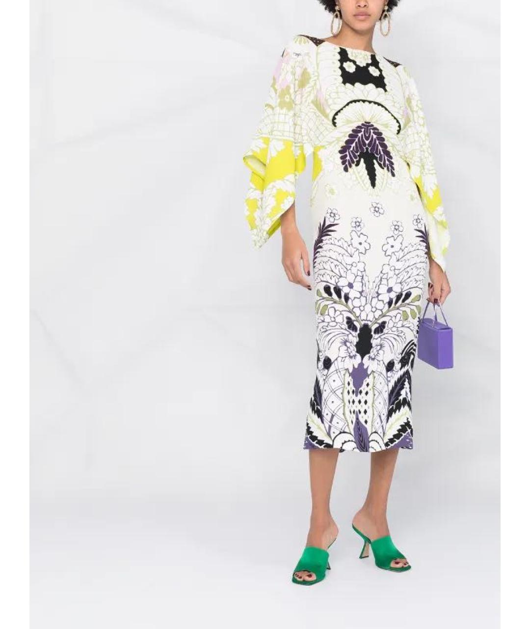 VALENTINO Мульти шелковое повседневное платье, фото 3