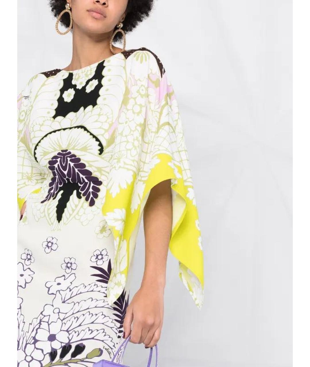 VALENTINO Мульти шелковое повседневное платье, фото 5