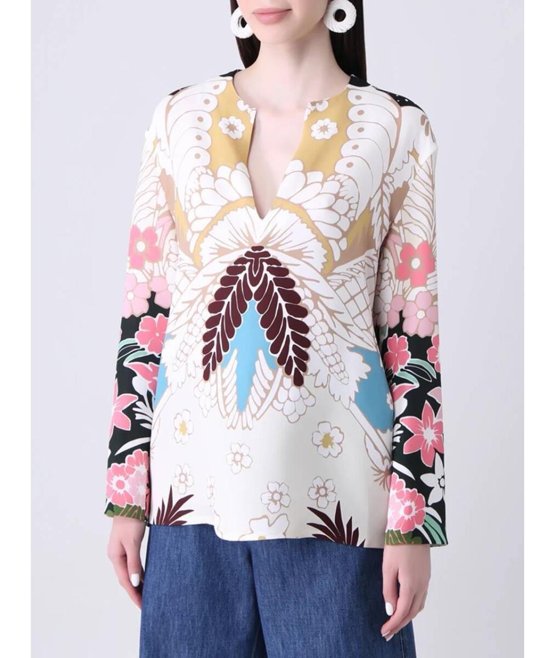 VALENTINO Мульти шелковая блузы, фото 3