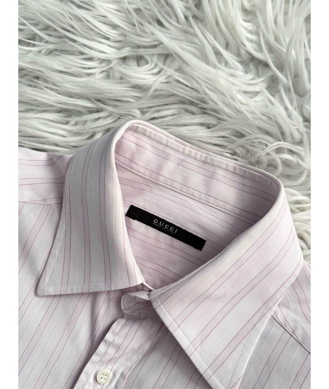 GUCCI Розовая хлопковая классическая рубашка, фото 5