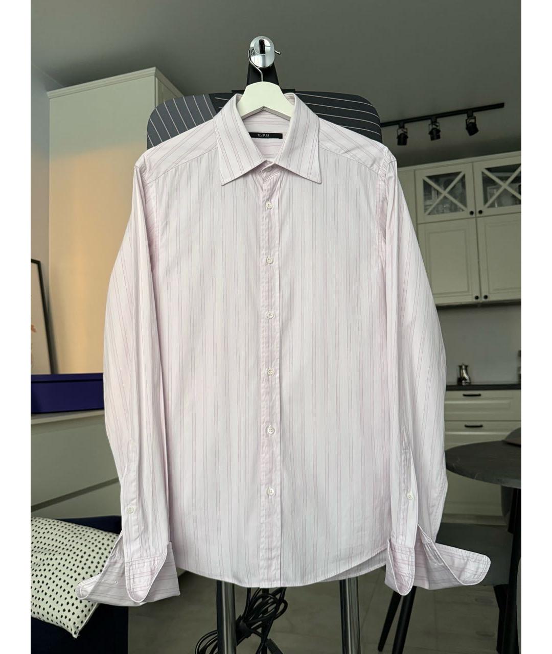 GUCCI Розовая хлопковая классическая рубашка, фото 9