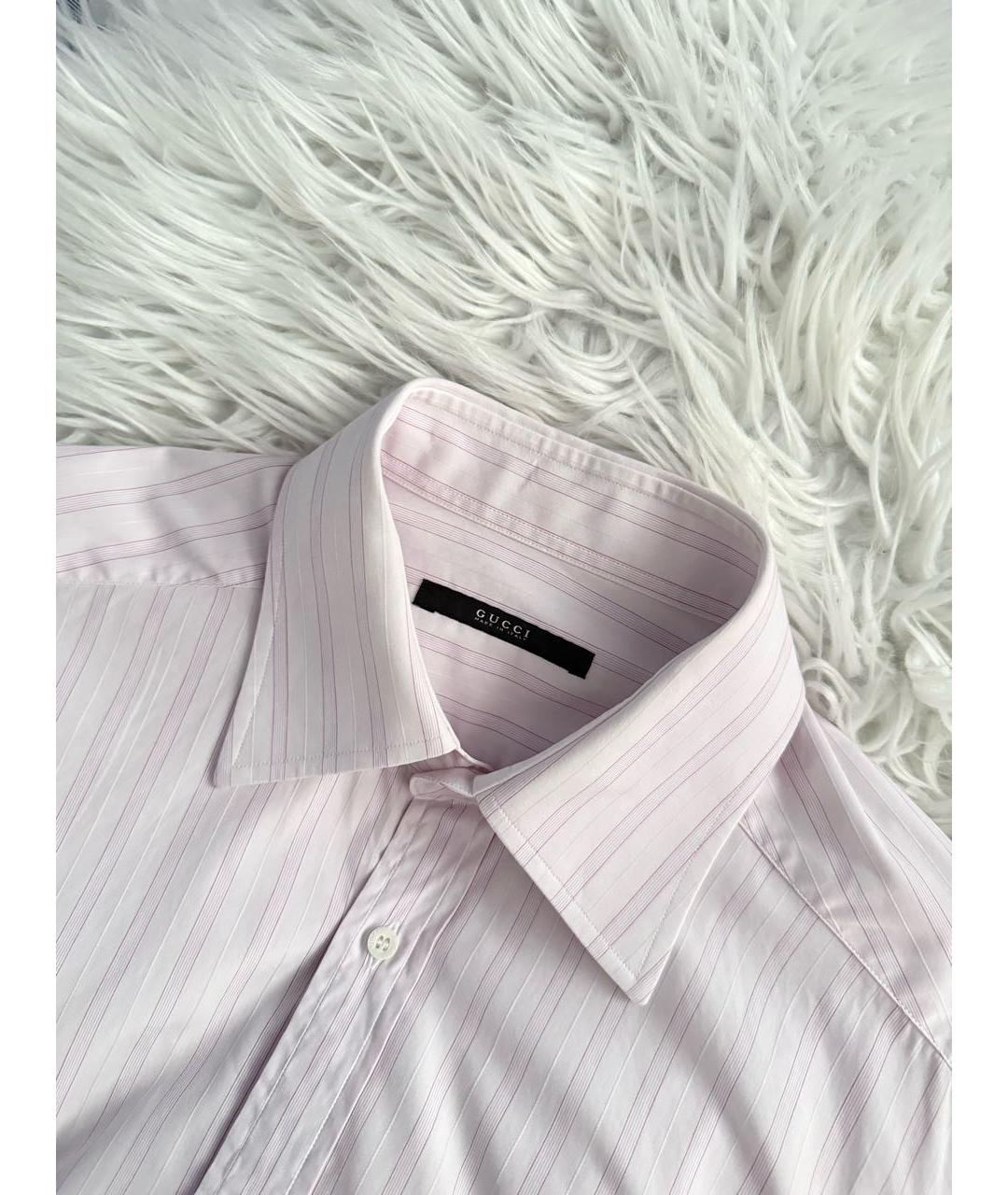 GUCCI Розовая хлопковая классическая рубашка, фото 3