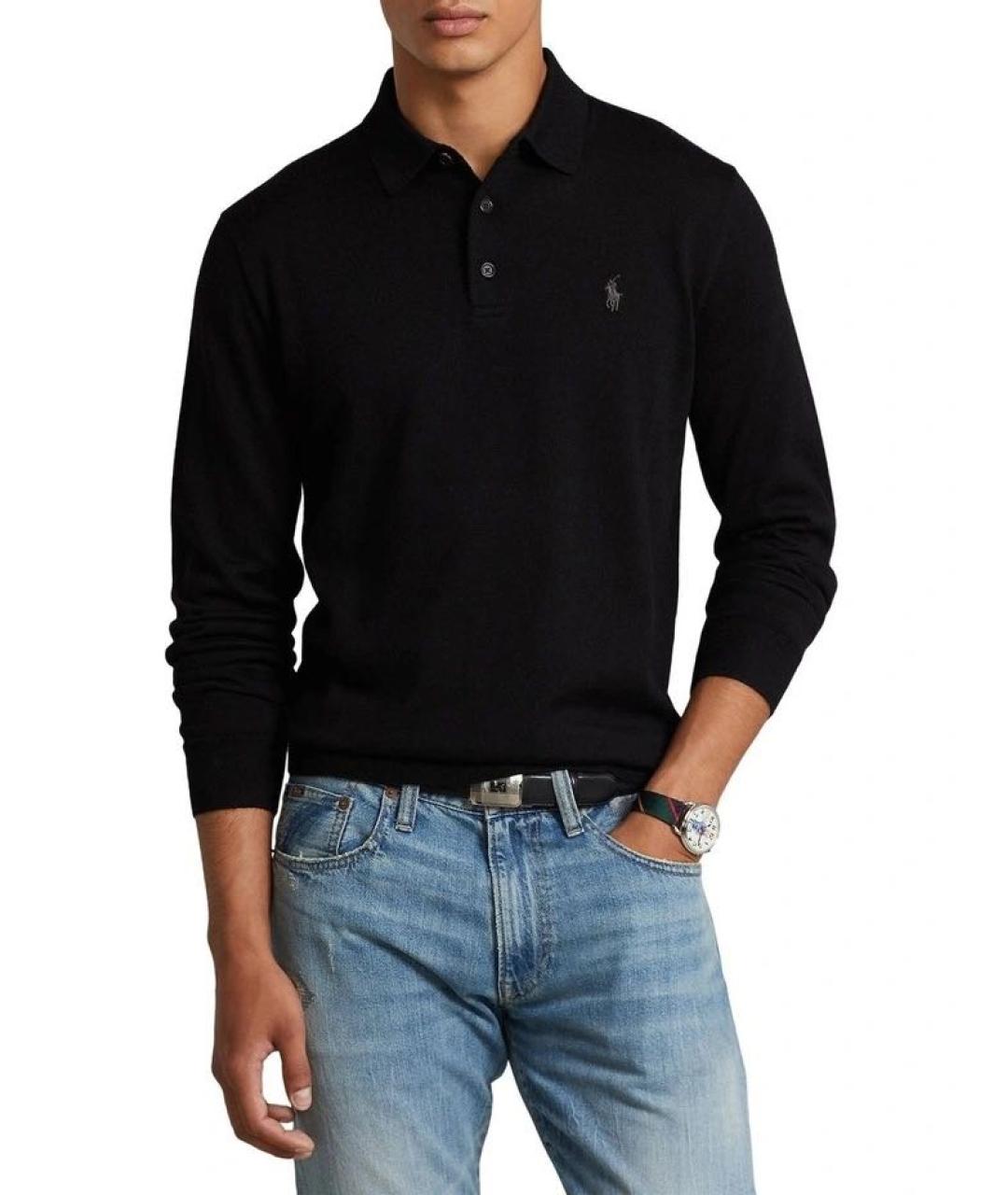 POLO RALPH LAUREN Черный шерстяной джемпер / свитер, фото 2