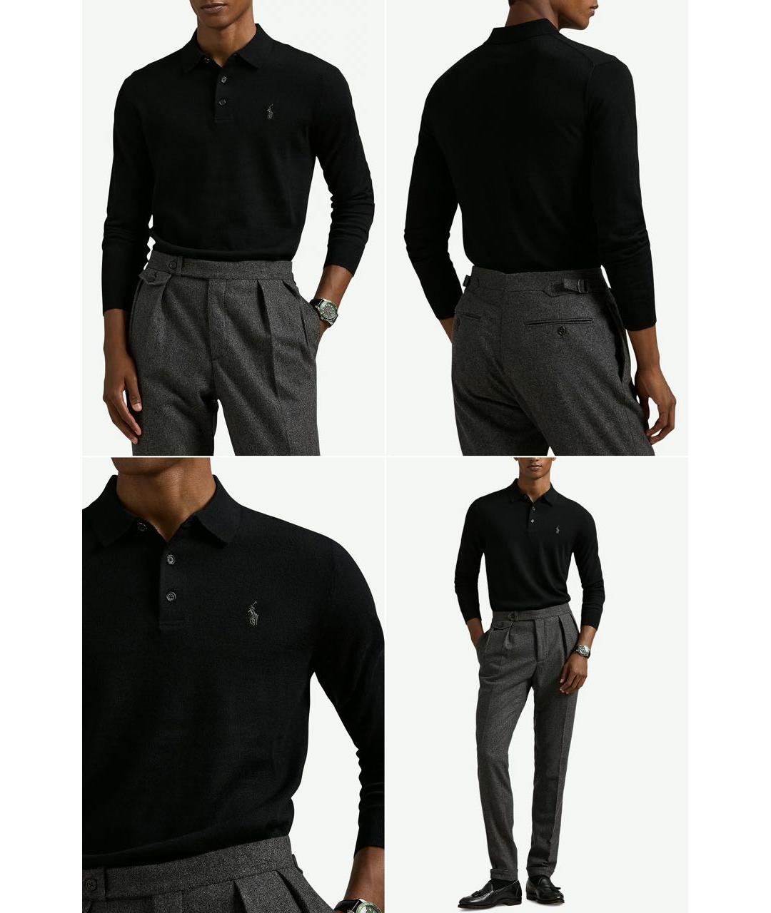 POLO RALPH LAUREN Черный шерстяной джемпер / свитер, фото 4