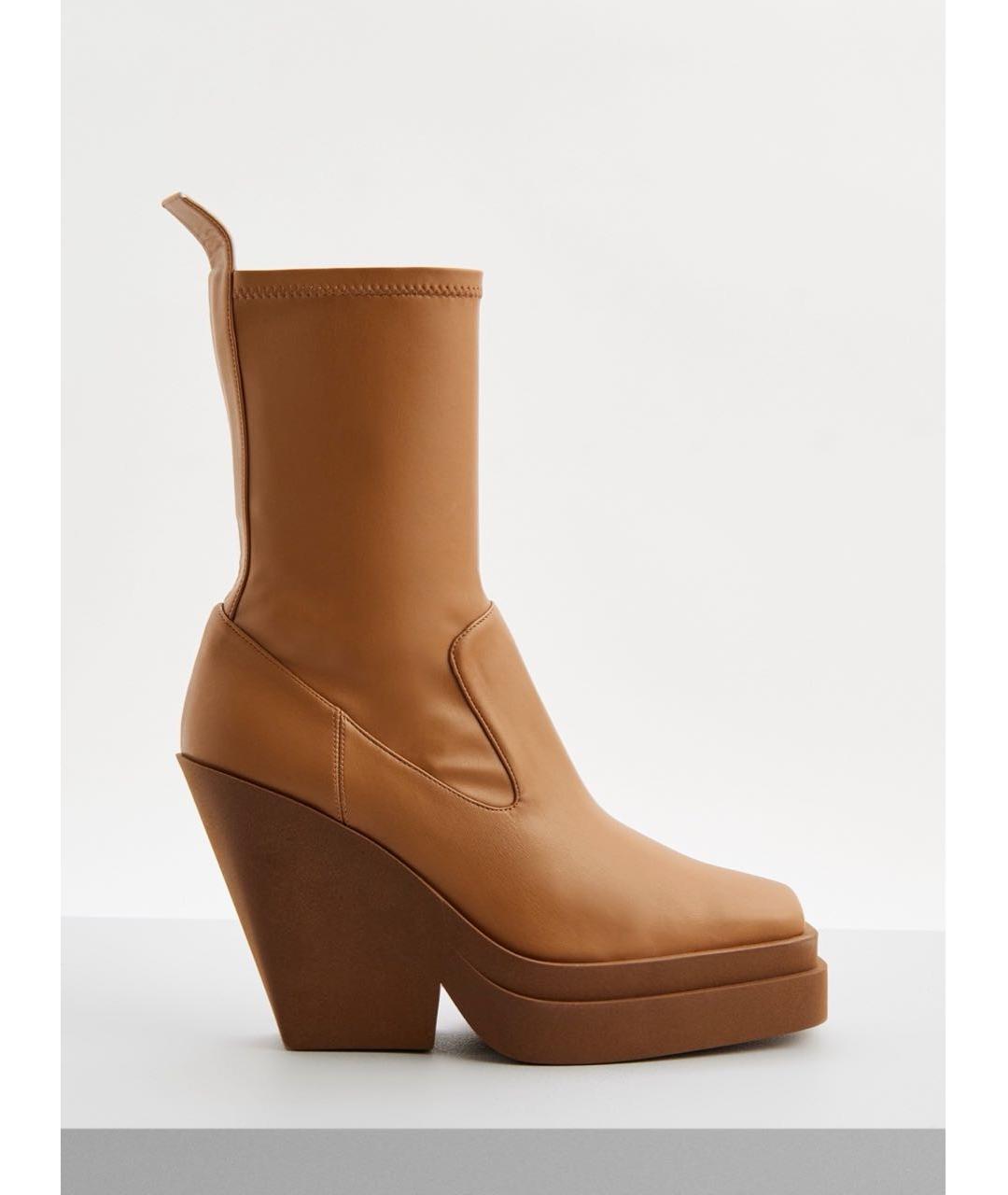 GIABORGHINI Коричневые полусапоги из искусственной кожи, фото 5