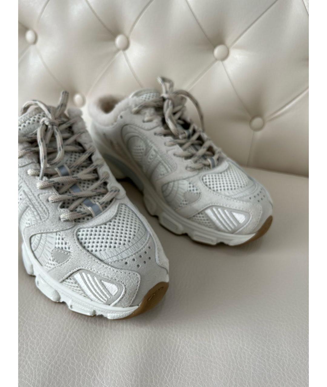 CHRISTIAN DIOR Бежевые кожаные кроссовки, фото 8