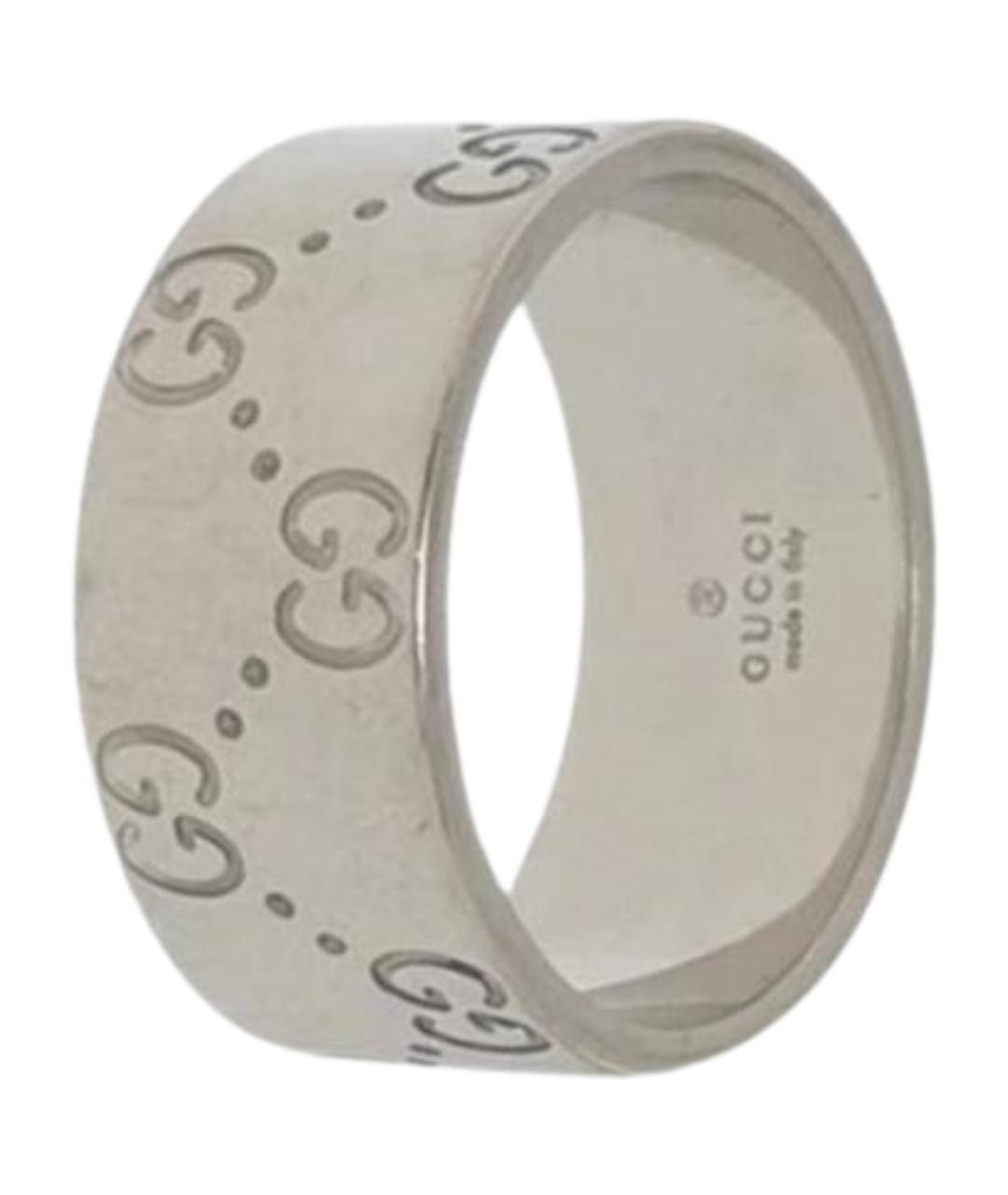 GUCCI Серебряное кольцо из белого золота, фото 1