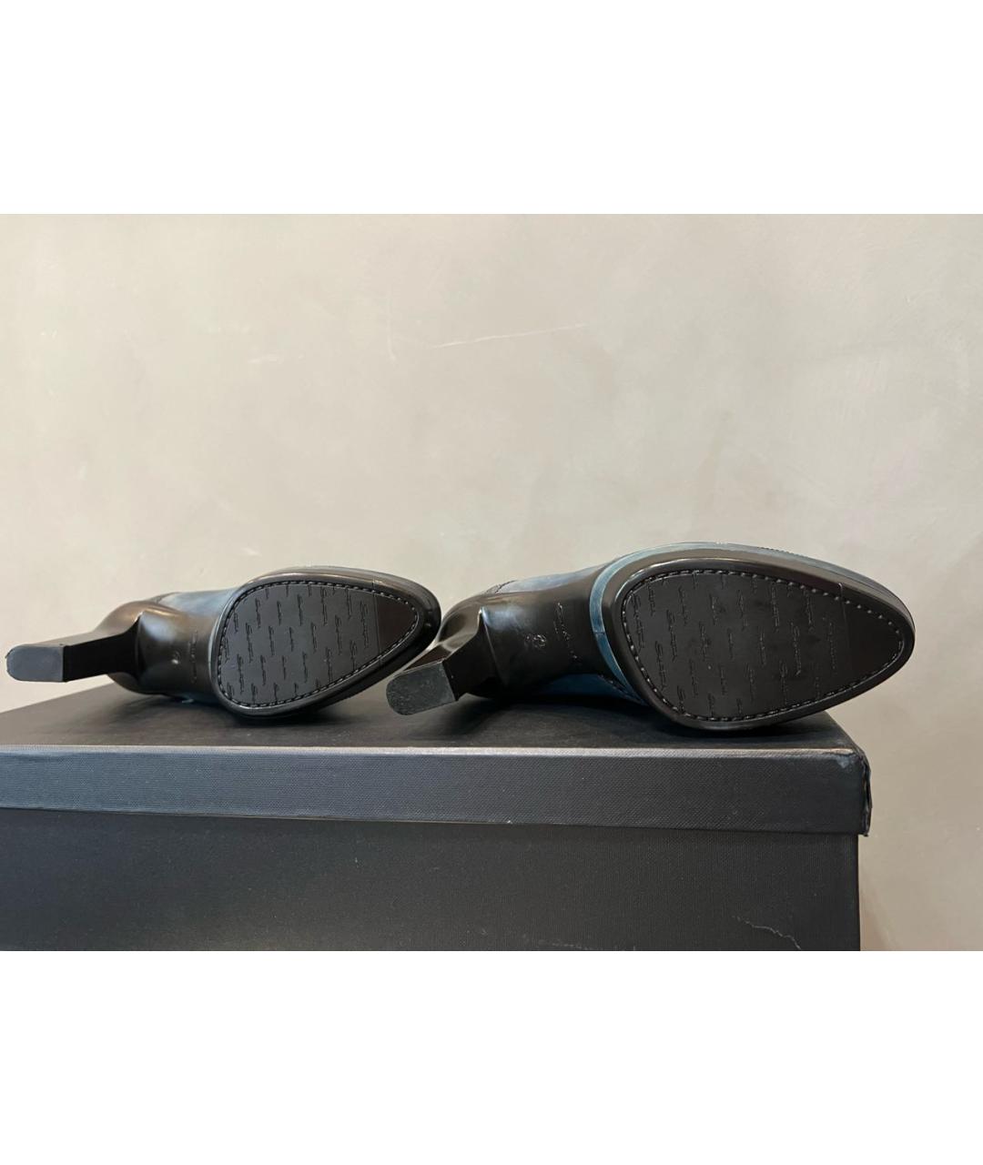 SANTONI Темно-синие кожаные ботильоны, фото 6