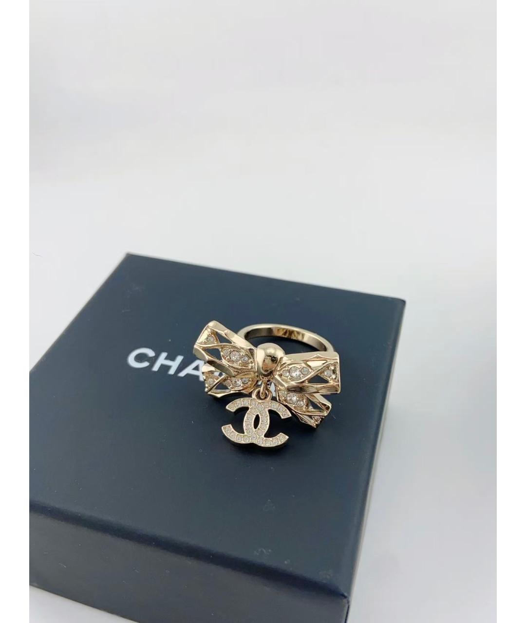 CHANEL Золотое металлическое кольцо, фото 3