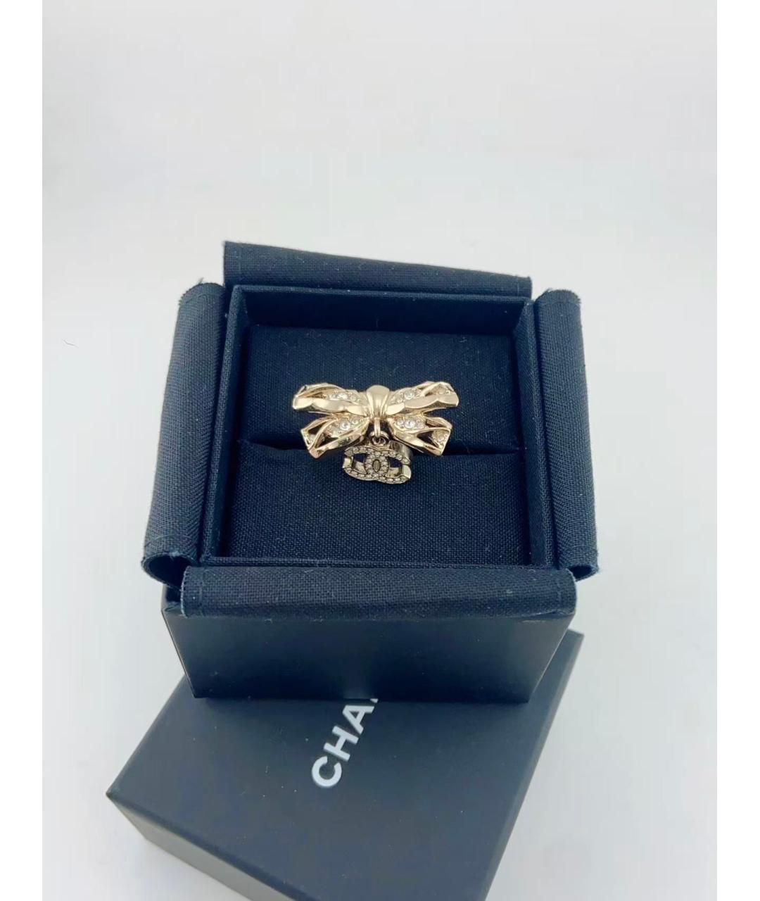 CHANEL Золотое металлическое кольцо, фото 5