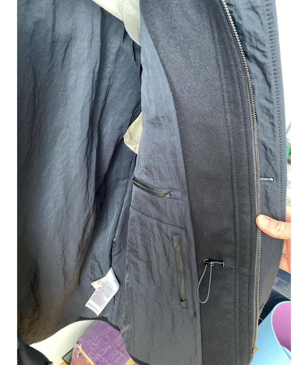 EMPORIO ARMANI Темно-синяя шерстяная куртка, фото 7