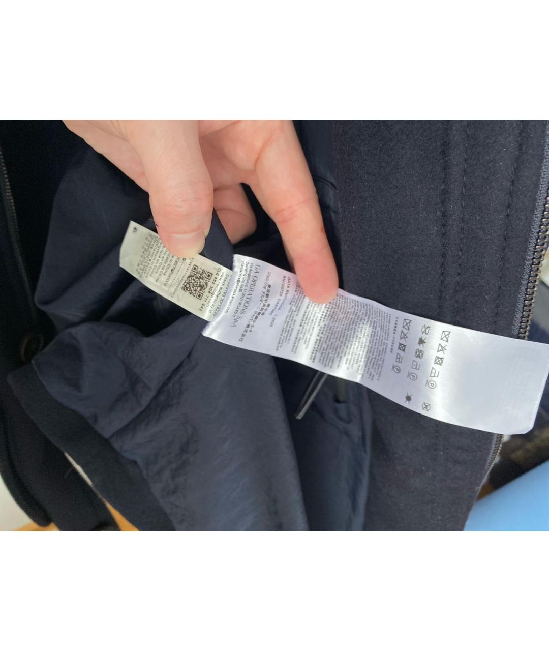 EMPORIO ARMANI Темно-синяя шерстяная куртка, фото 8