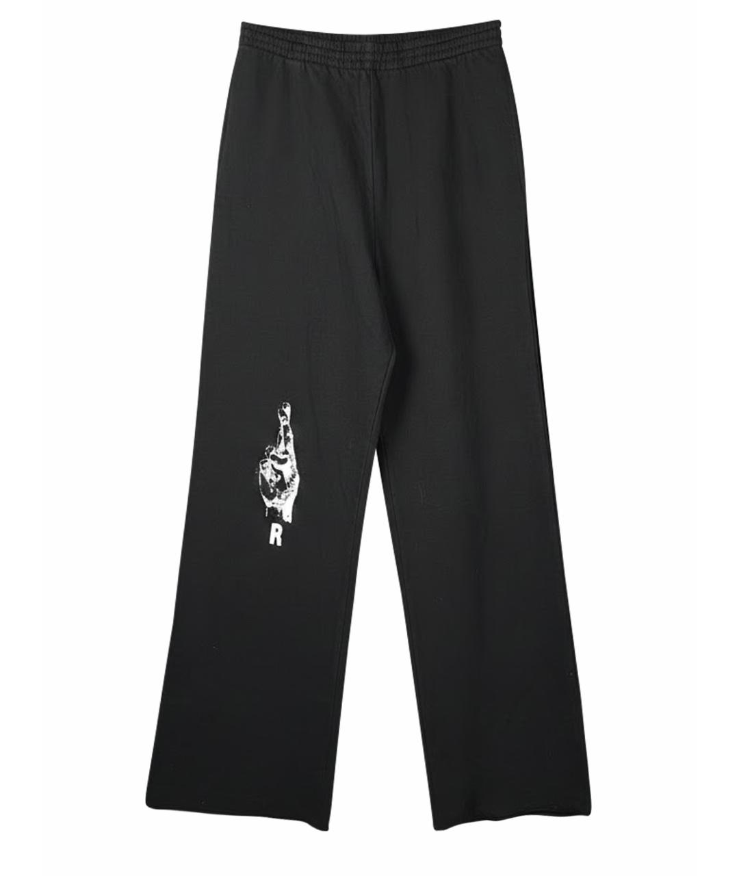 RAF SIMONS Черные хлопковые повседневные брюки, фото 1