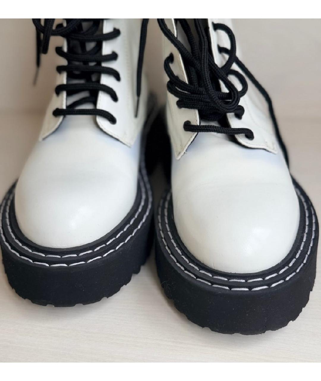 KARL LAGERFELD Белые кожаные ботинки, фото 8