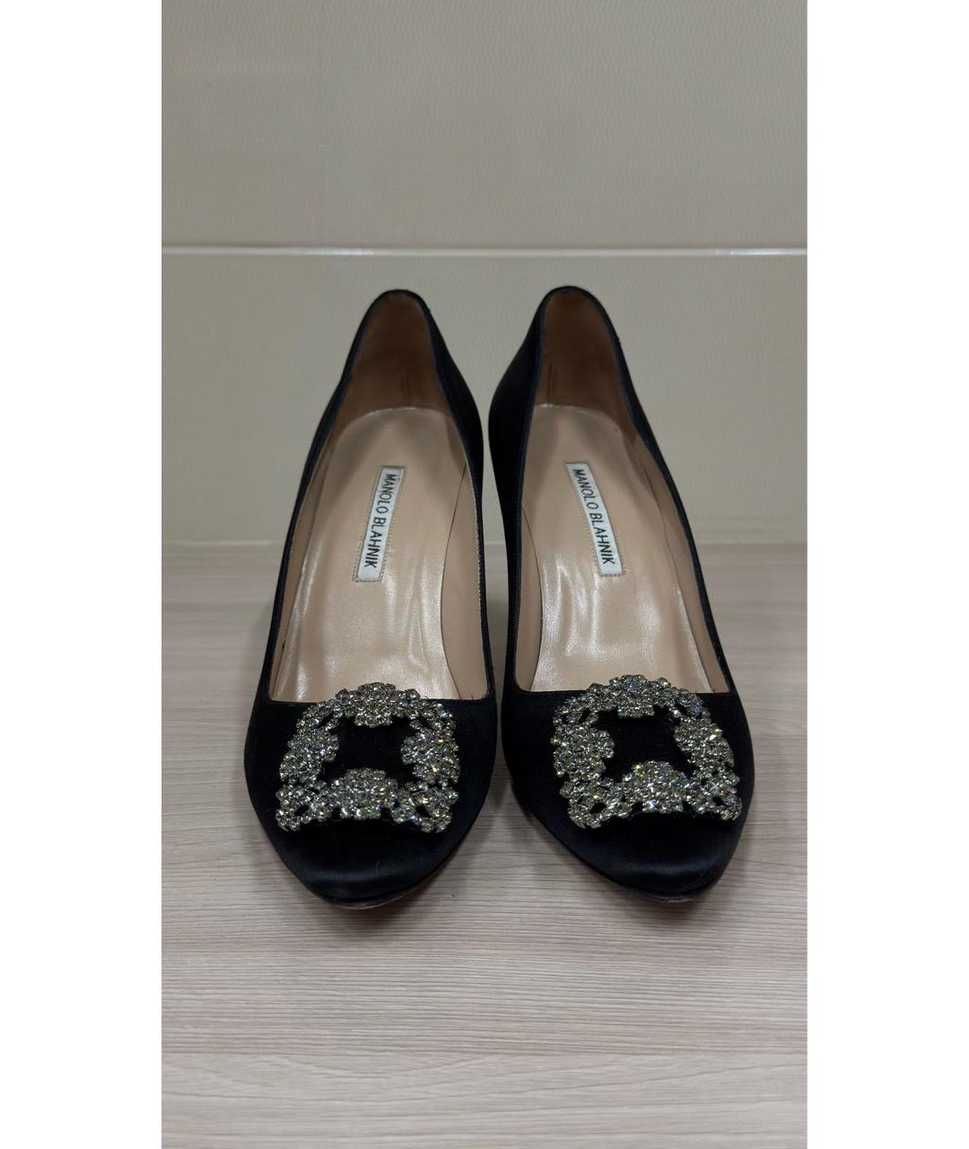 MANOLO BLAHNIK Черные текстильные туфли, фото 2