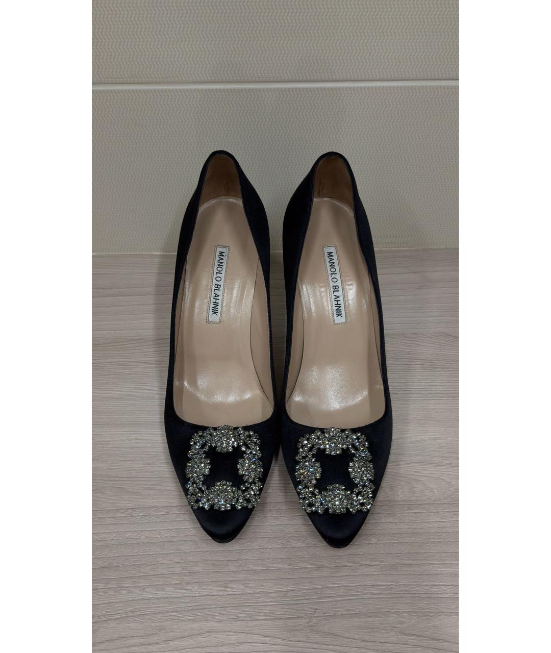 MANOLO BLAHNIK Черные текстильные туфли, фото 5