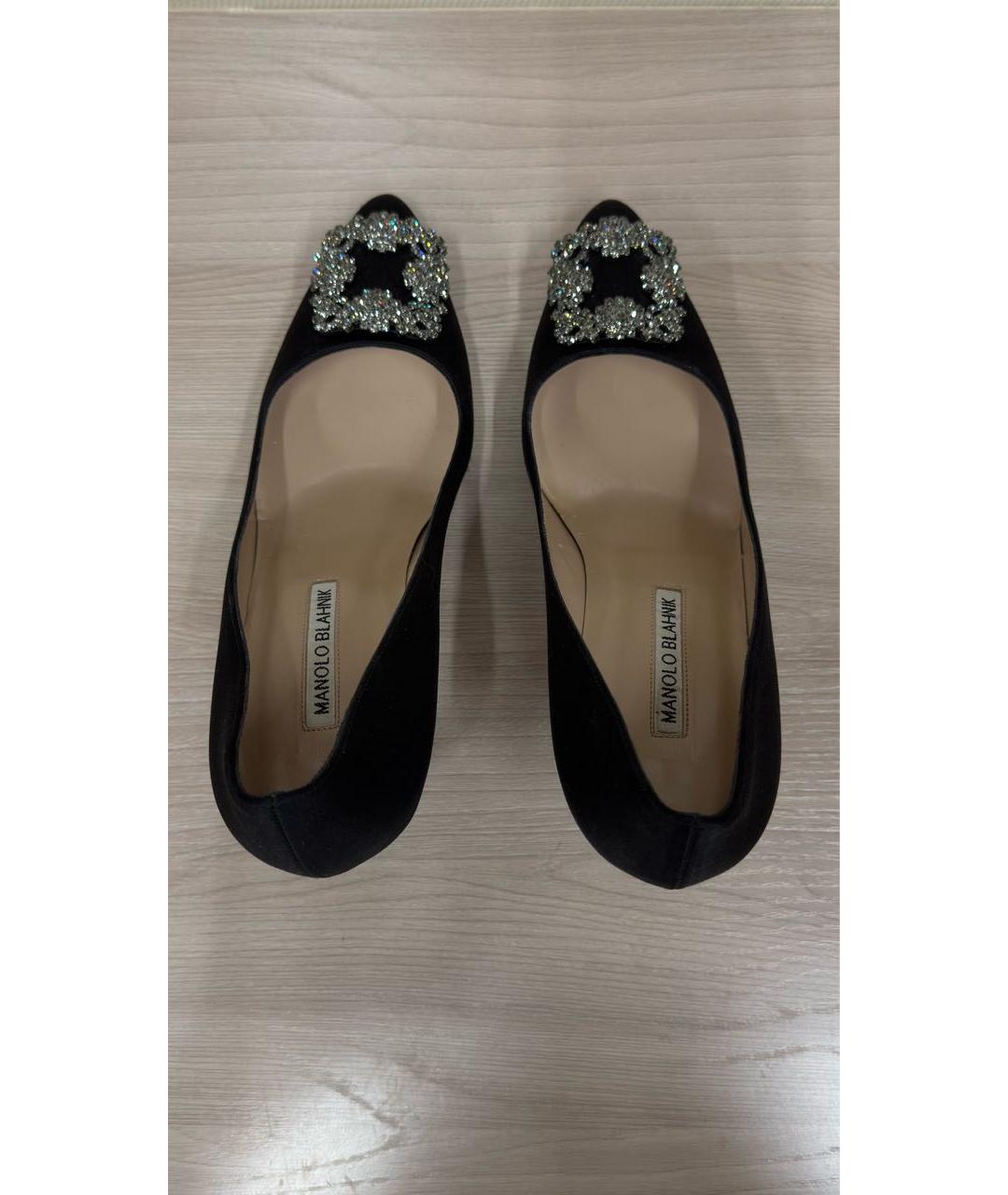 MANOLO BLAHNIK Черные текстильные туфли, фото 3