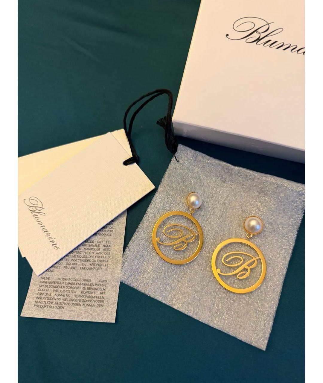 BLUMARINE Золотые латунные серьги, фото 6