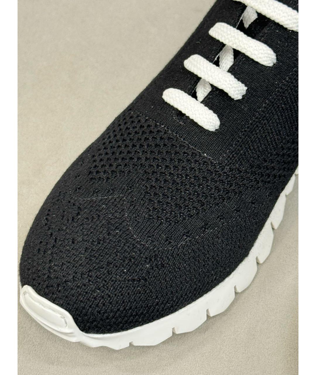KITON Черные текстильные низкие кроссовки / кеды, фото 6