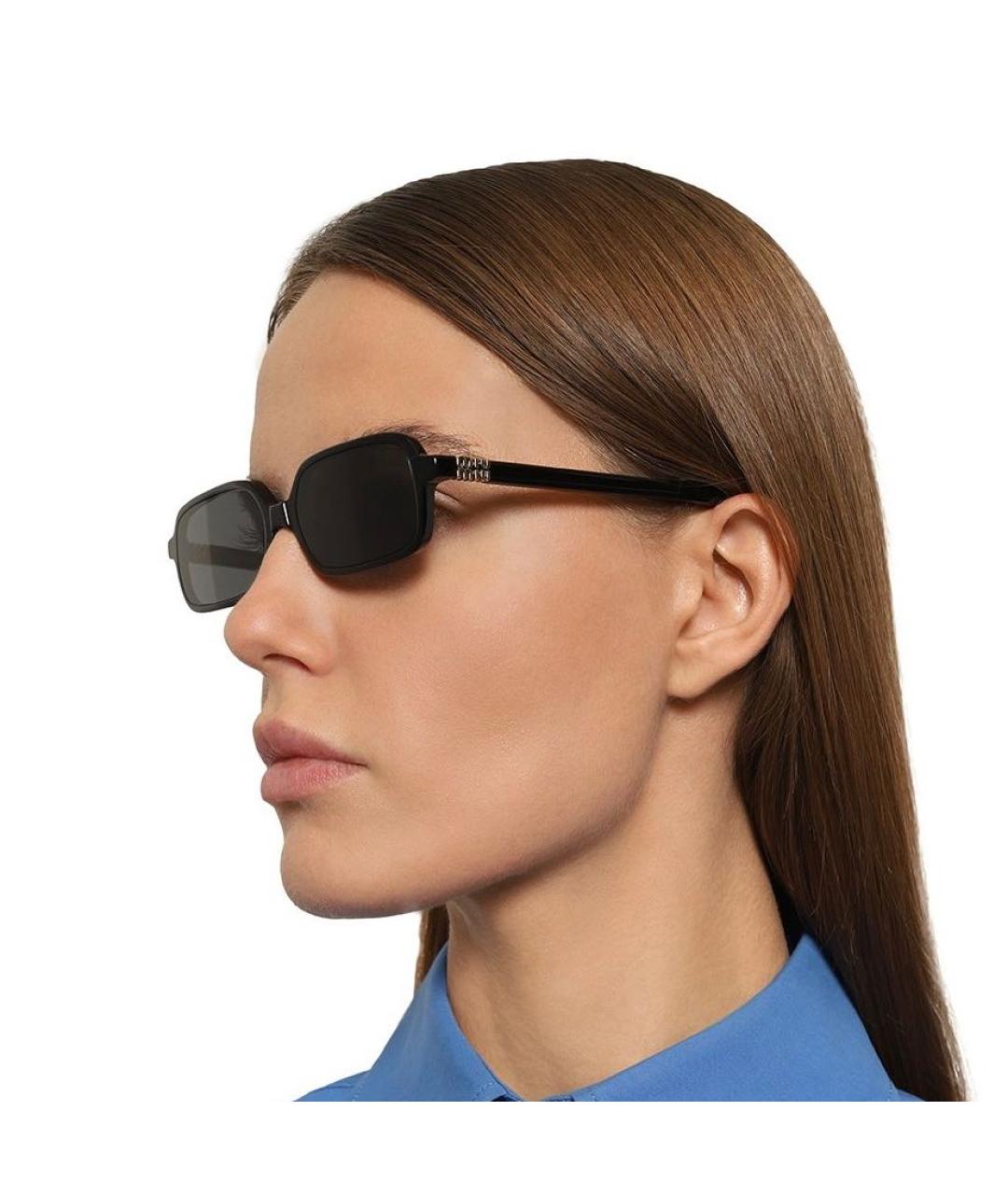 MIU MIU Черные пластиковые солнцезащитные очки, фото 4